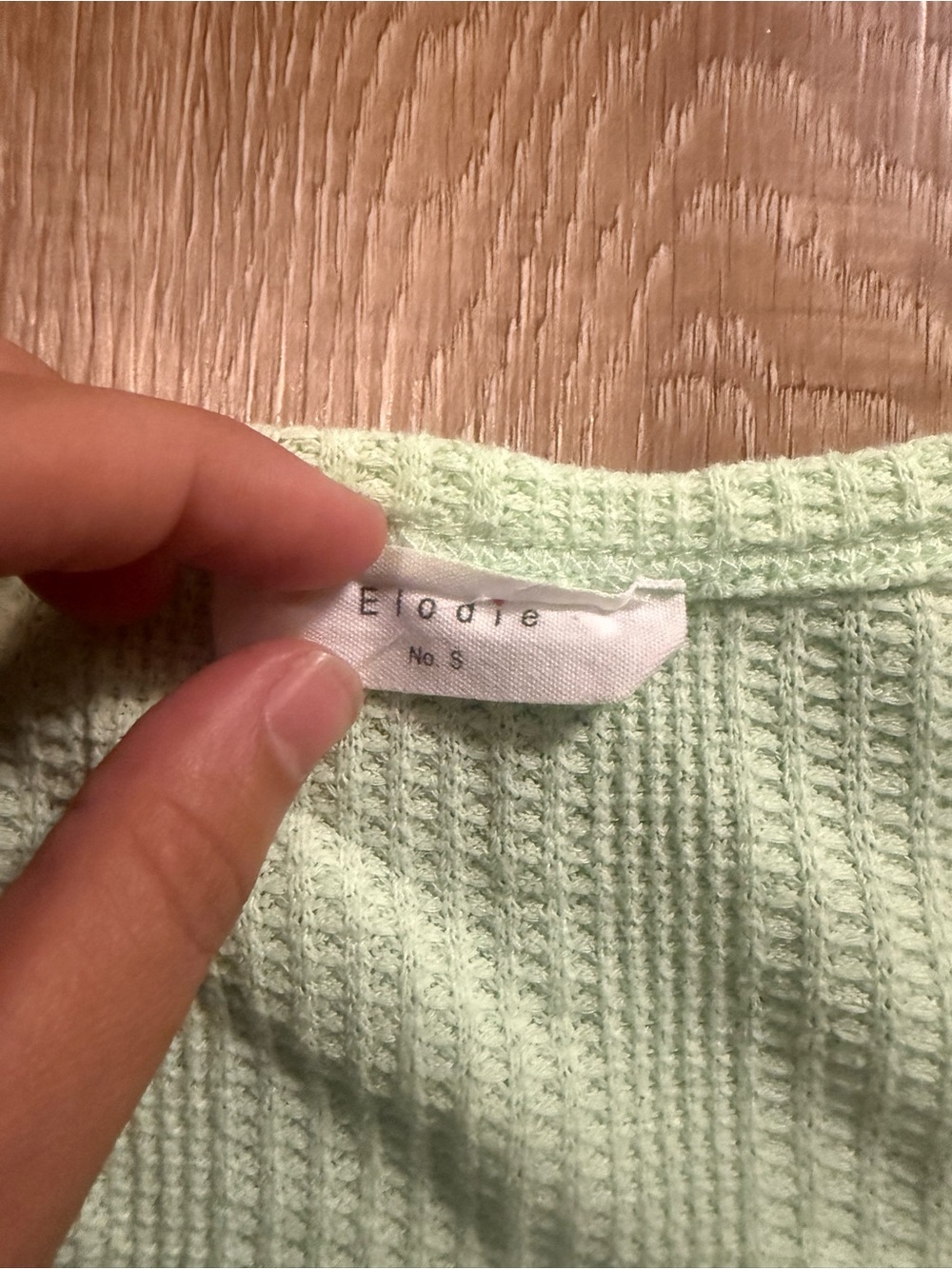 Elodie Mint Button-Front Ribbed Crop Top - Picture 3 of 4